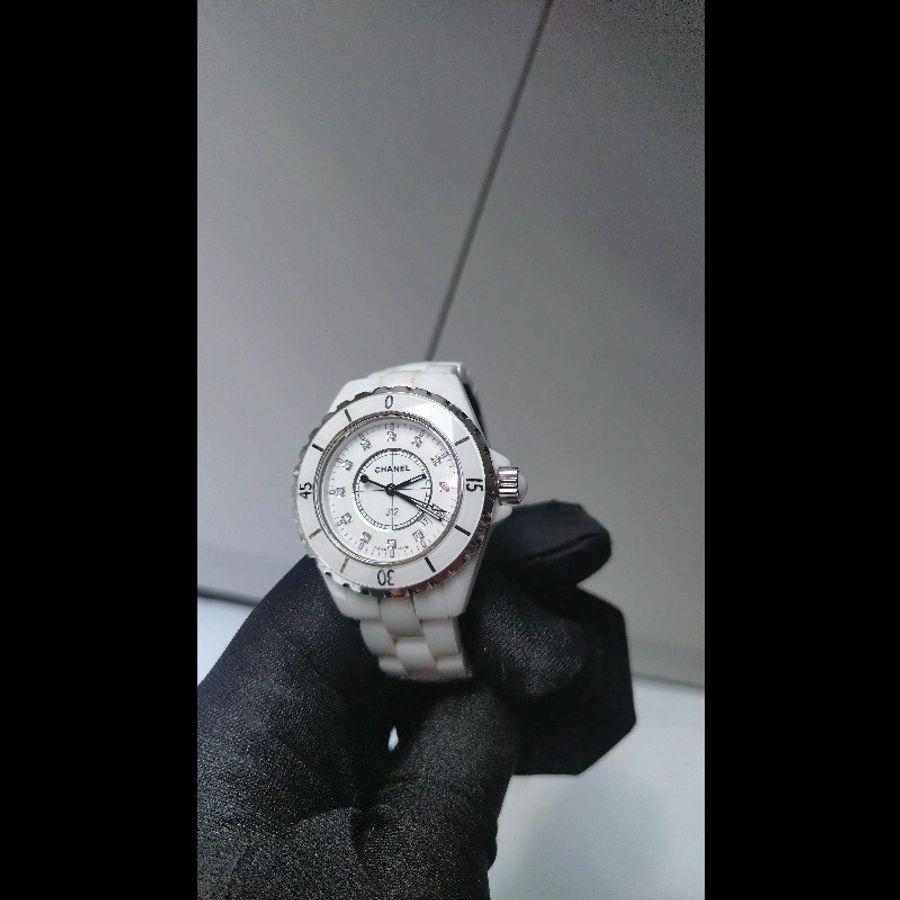 Chanel 白陶12點鑽J12 33mm-2