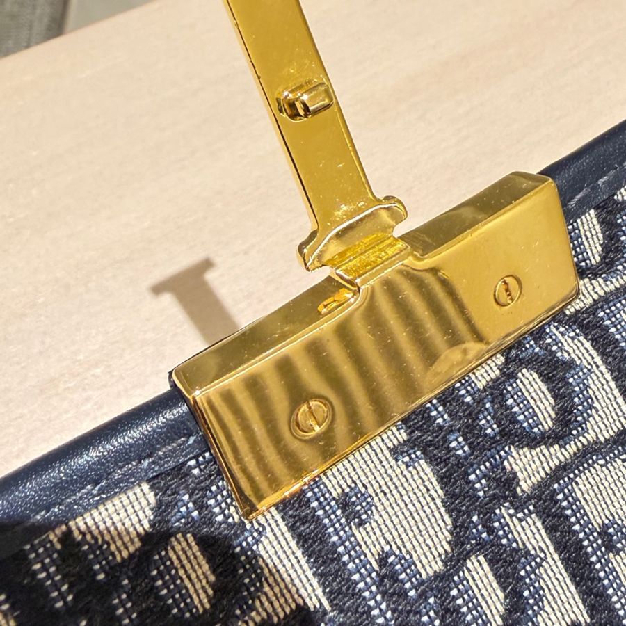 Dior 30 Montaigne Oblique 老花帆布包|藍色|肩背|9成新-16