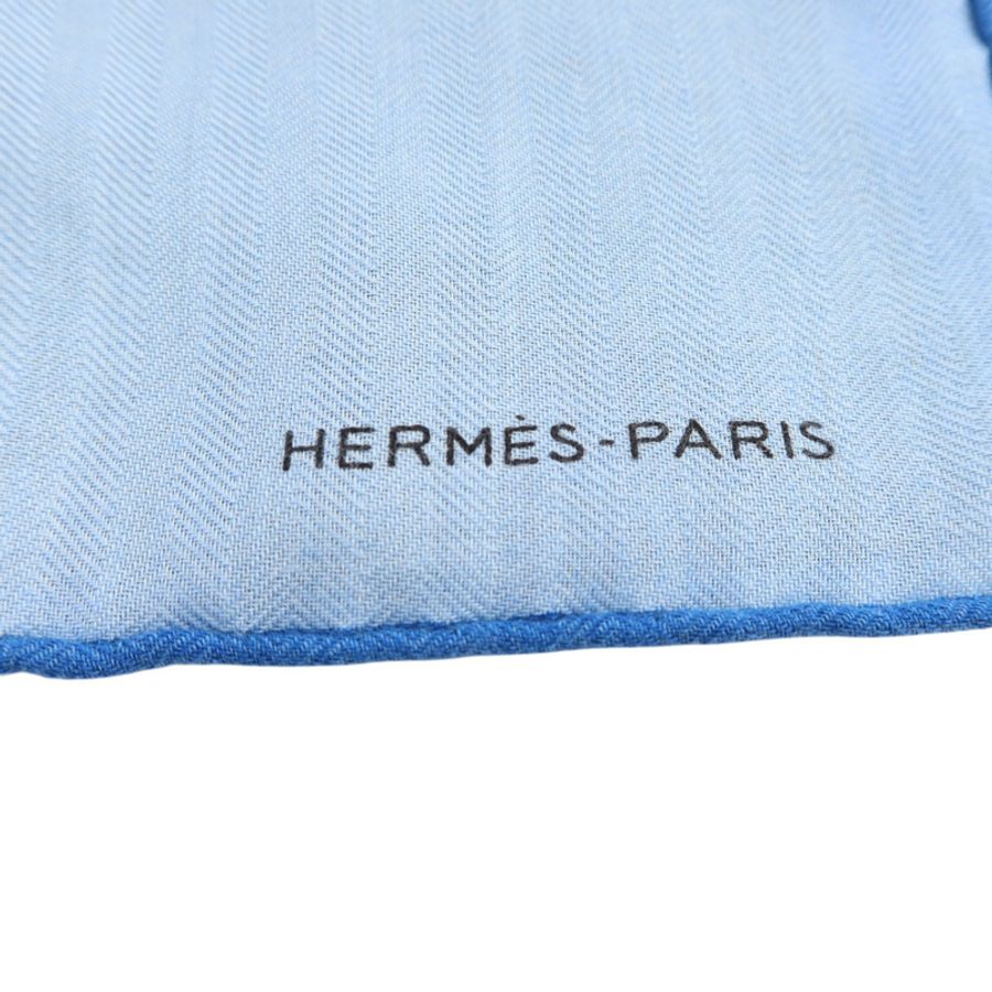 HERMES 羊絨/絲質Scarf 100X100圍巾-7