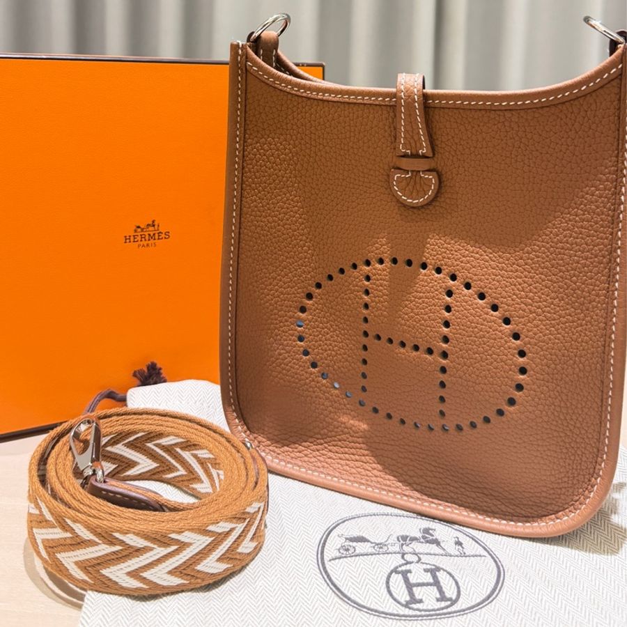 Hermès Evelyne 16 TPM 金棕色|Cavale帆布肩帶|全新未使用-9