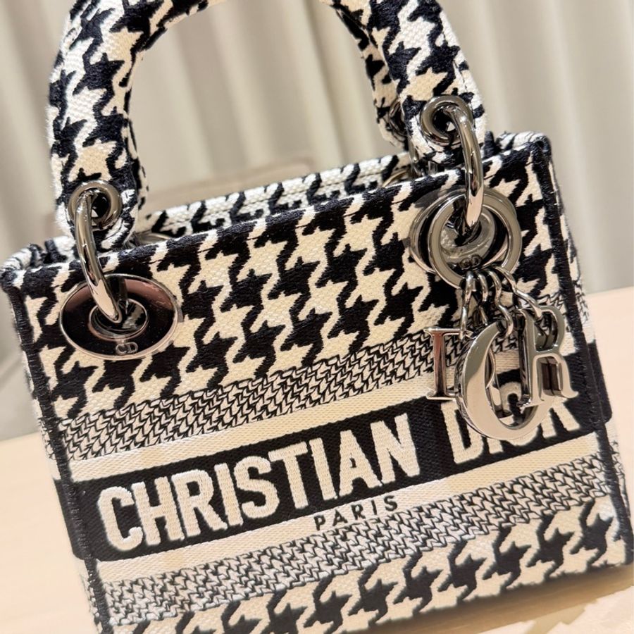 Dior Lady Dior Mini 千鳥格|黑白經典款|手提斜背|9成新-5