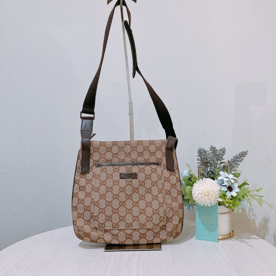 TK1970 Gucci 古馳復古經典花紋肩帶包包Vintage GG Pattern Mini Shoulder Bag Canvas Brown-0