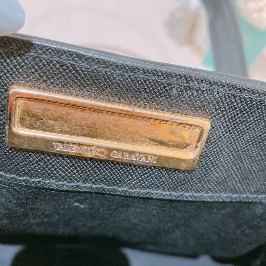 TK1973 Valentino 范倫鐵諾復古翻蓋式手拿包包 Vintage Handle Bag Calfskin Black x GHW-18