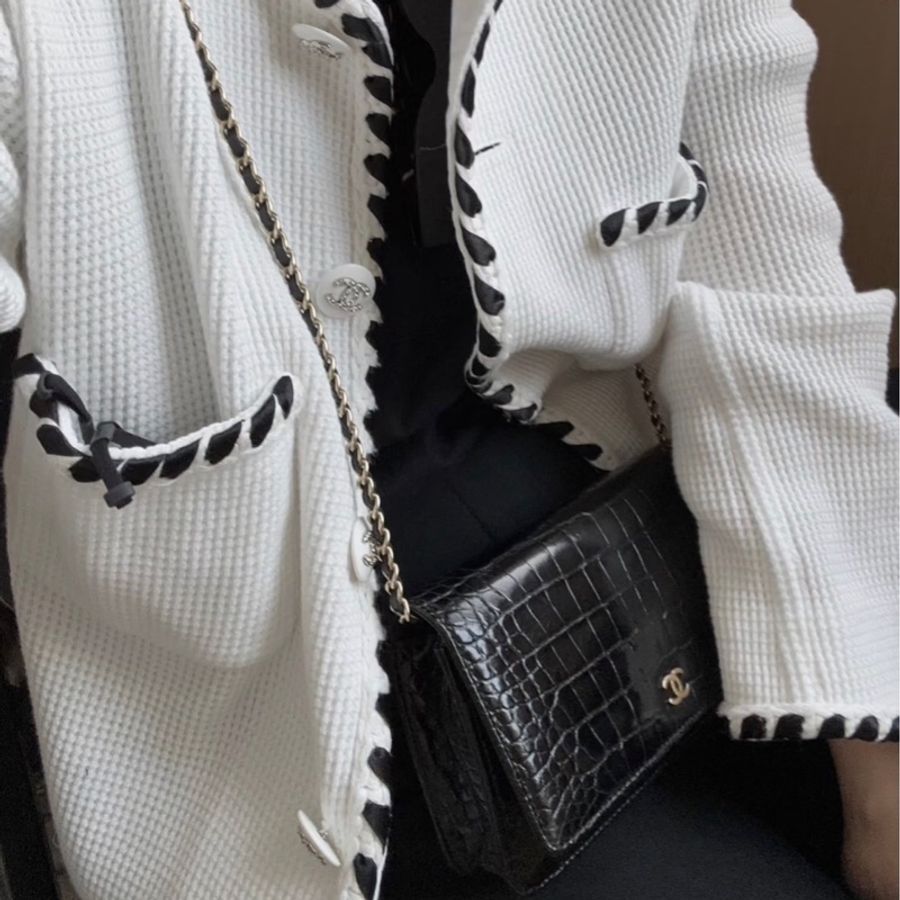 「JL精品代購」98新 Chanel 香奈兒 鱷魚皮Woc-1