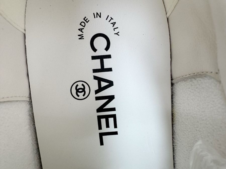 99新 Chanel香奈兒金標字母小白鞋 38碼-3