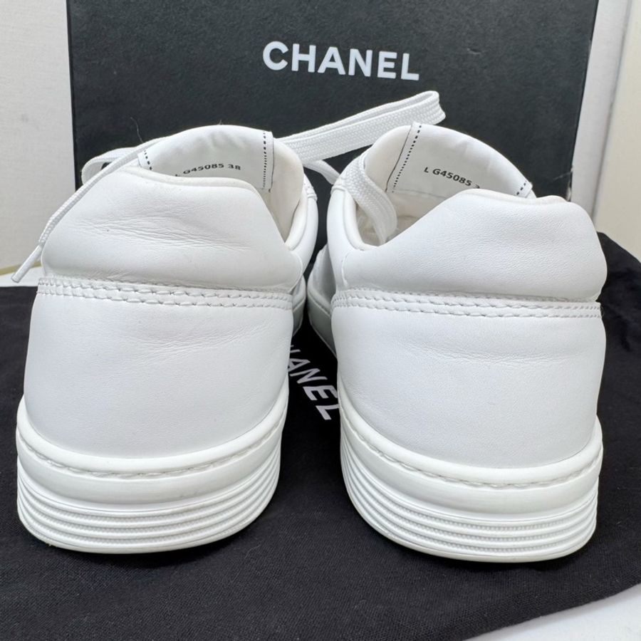 99新 Chanel香奈兒金標字母小白鞋 38碼-5