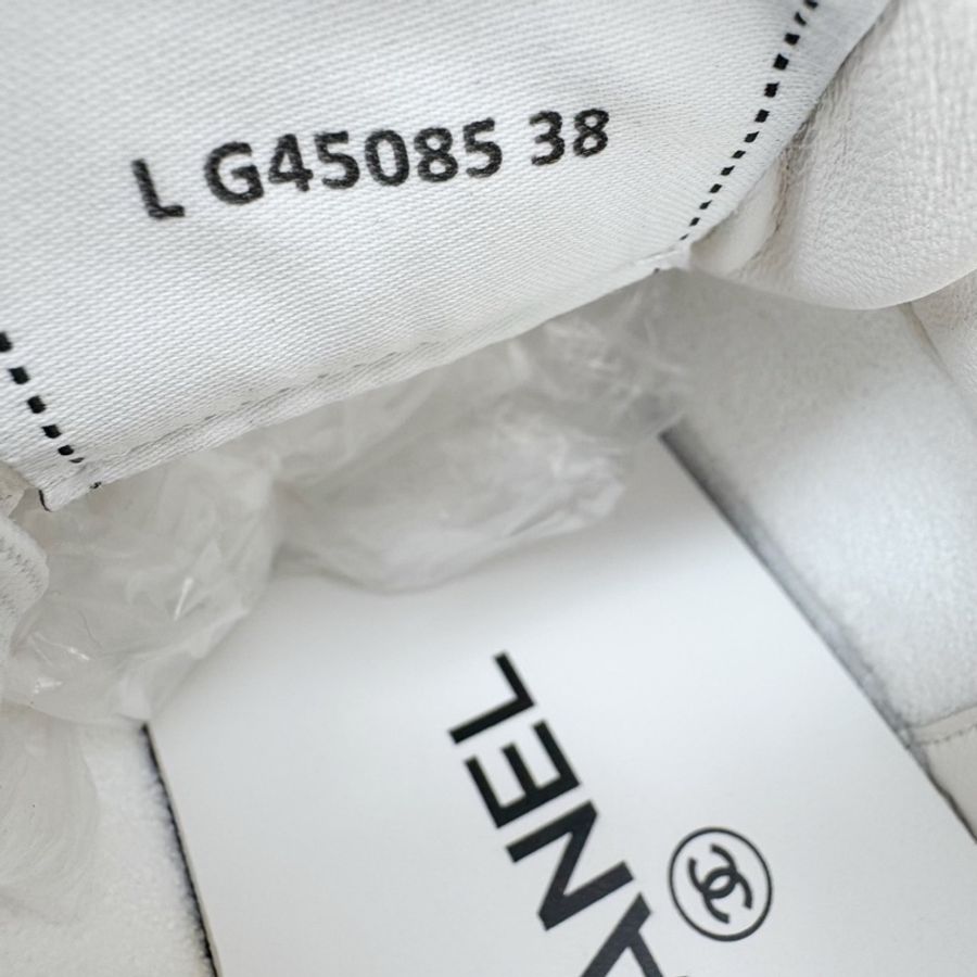 99新 Chanel香奈兒金標字母小白鞋 38碼-12
