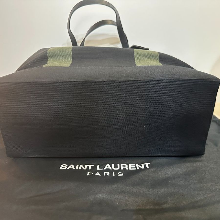 SAINT LAURENT 托特包|大容量帆布拼皮|全新未使用|男女適用✨-1