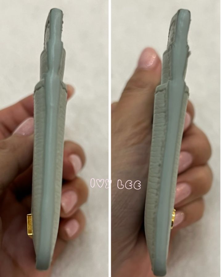GUCCI 773428 淺藍 水藍 金字LOGO 4卡層 一夾層 卡夾 正品 二手精品-13
