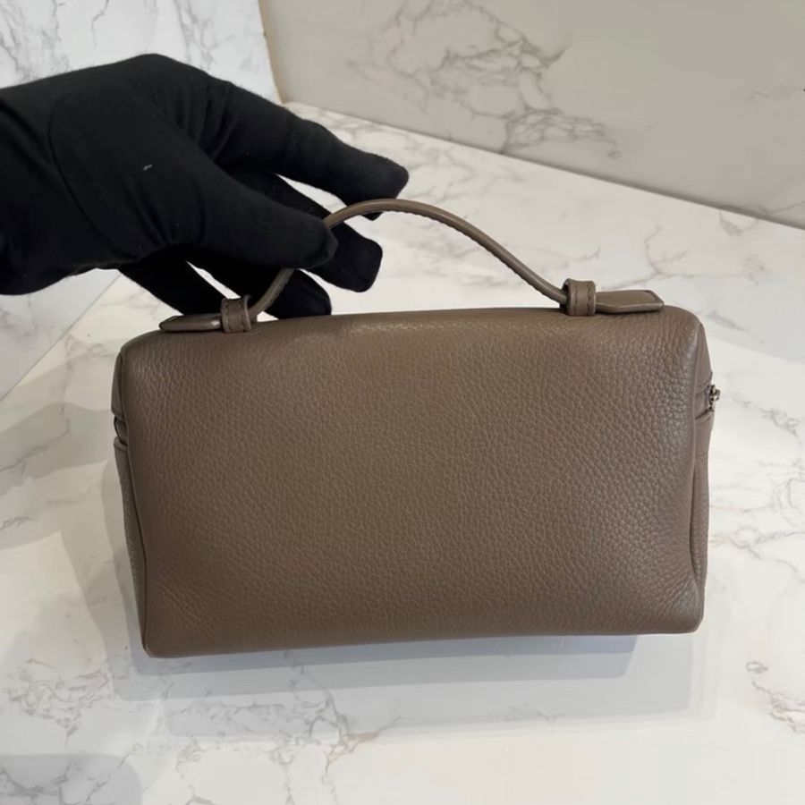 【97新 ✨ 全網最低價!】Loro Piana LP19飯盒包 大象灰羊皮 手提包 單肩包 斜挎包(下單前先詢問庫存❗️)-1