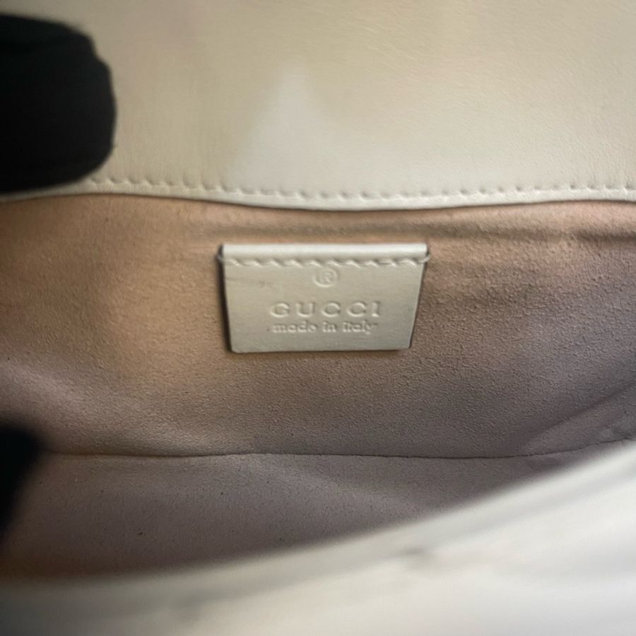 古馳/Gucci 馬蒙白色迷你單肩包-6
