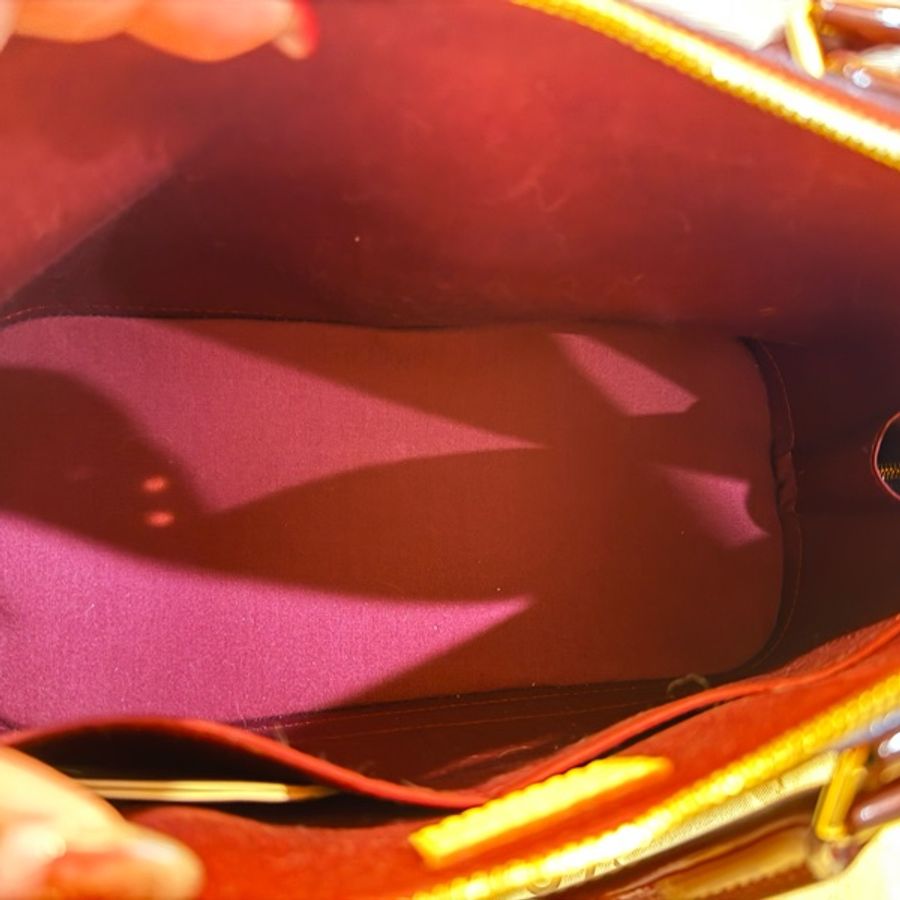 Louis Vuitton 酒紅色漆皮Alma 近全新 無使用痕跡-8