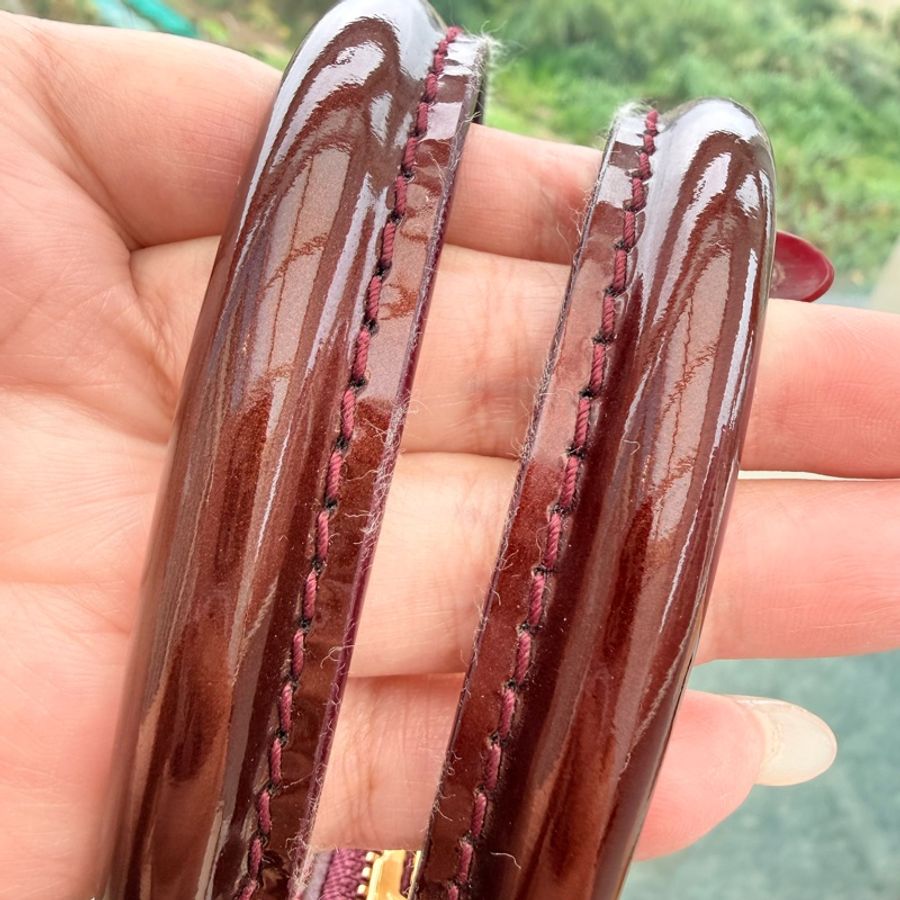 Louis Vuitton 酒紅色漆皮Alma 近全新 無使用痕跡-10