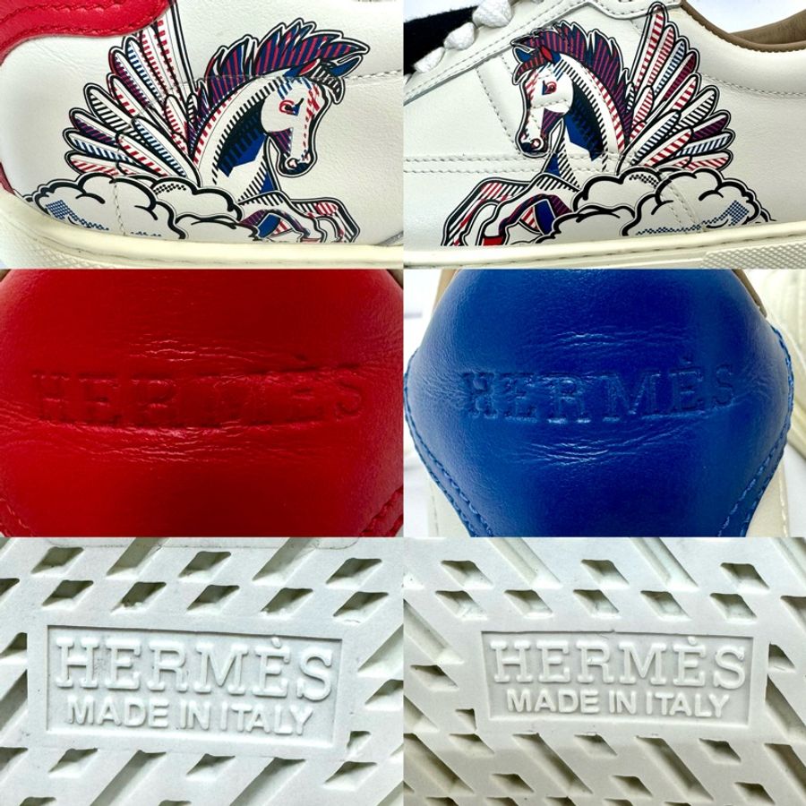HERMES 愛馬仕 Quick Sneakers 休閒運動鞋 紅藍飛馬-6