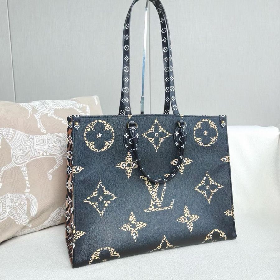 LV限量叢林系列雙拼花紋Onthego大號41*33*17 98新配件塵袋-3