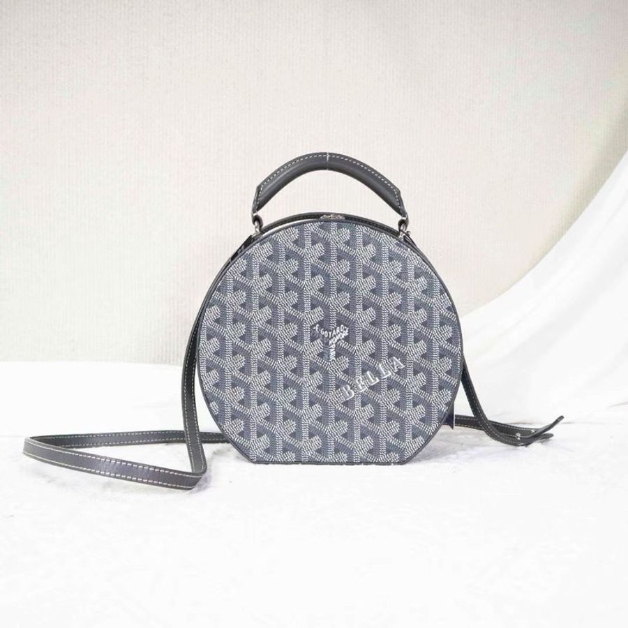 GOYARD alto 圓餅硬盒包圓盒子帽箱,珍藏款18.5*17.5*7 98新配件塵袋-2