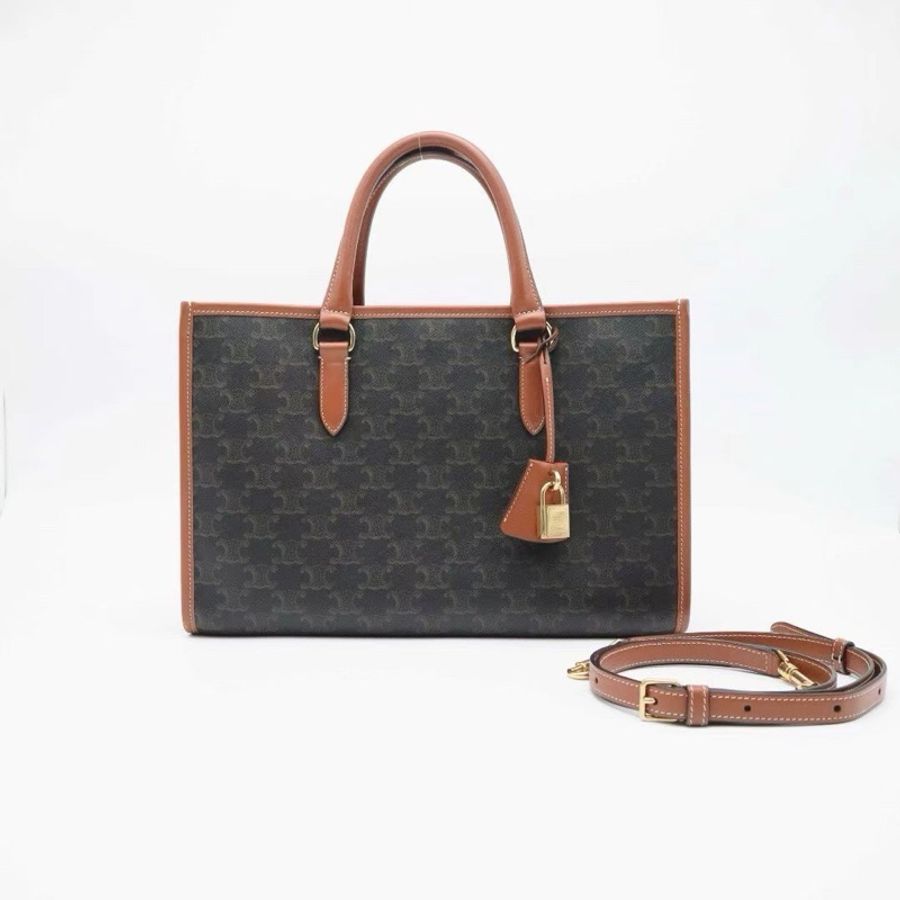CELINE 橫版 老花 mini tote 購物袋tote包 官網mini號35*22*7cm 98新配件塵袋-2