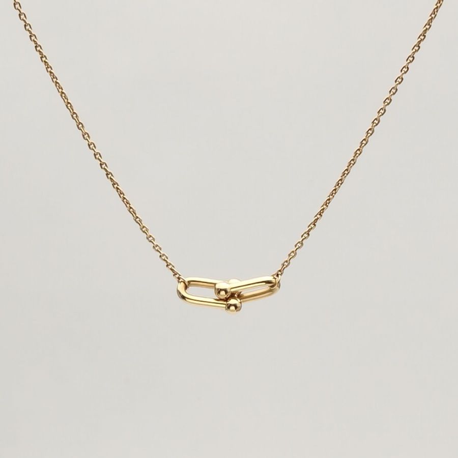 TIFFANY&CO 18K黃金HardWear系列單鏈環項鏈小號-1