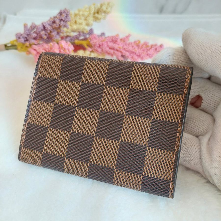 LV🎀現品實拍🎀 N62920咖棋盤格名片/信用卡夾包~二手品-19