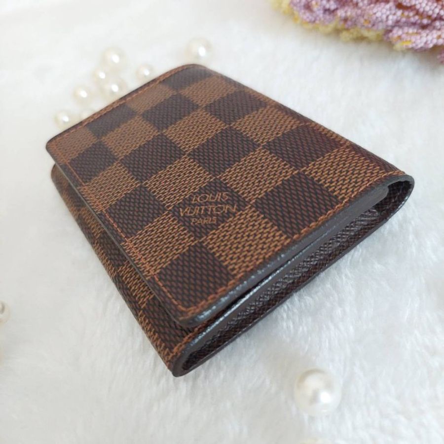 LV🎀現品實拍🎀 N62920咖棋盤格名片/信用卡夾包~二手品-46