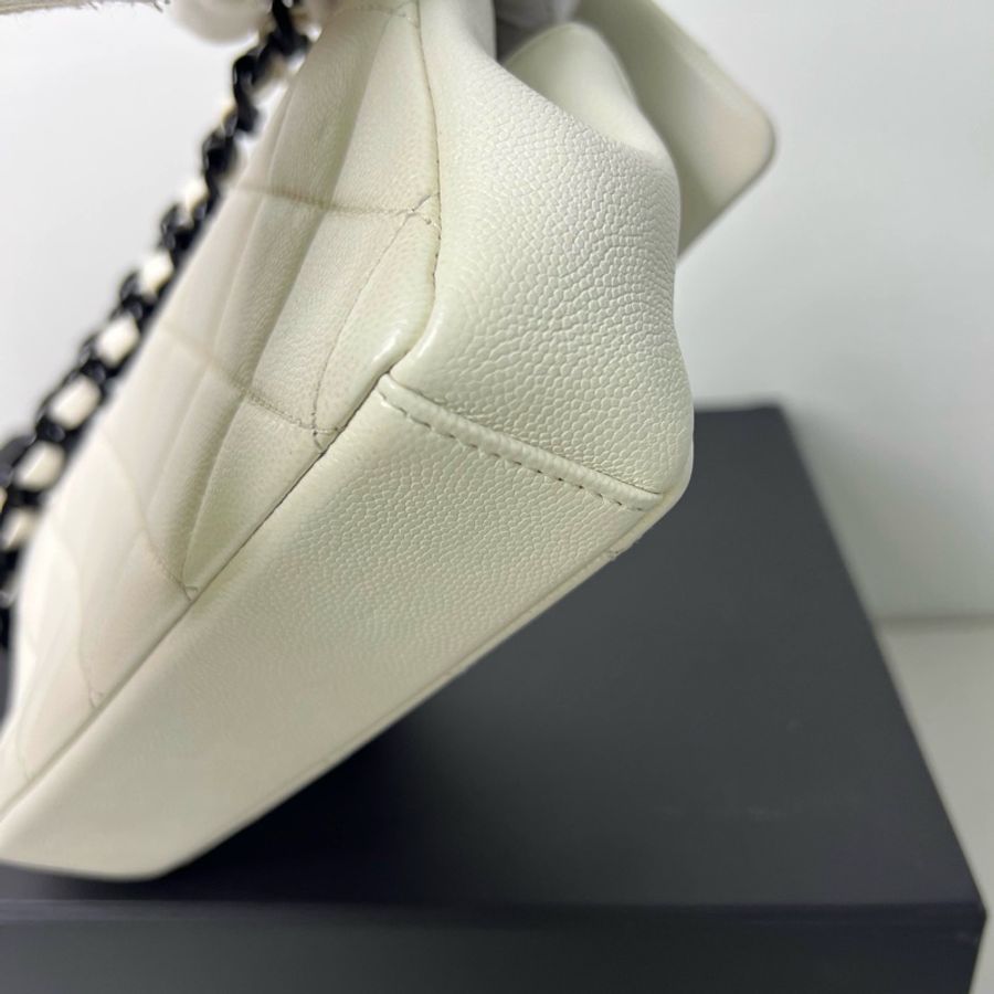 CHANEL香奈兒熊貓色荔枝紋牛皮CF大mini鏈條包 鐳射30開 尺寸:20x12x5cm-6