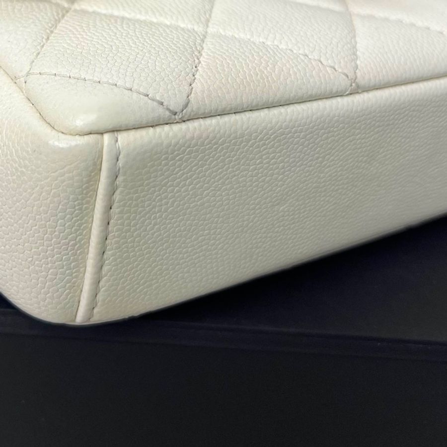 CHANEL香奈兒熊貓色荔枝紋牛皮CF大mini鏈條包 鐳射30開 尺寸:20x12x5cm-9