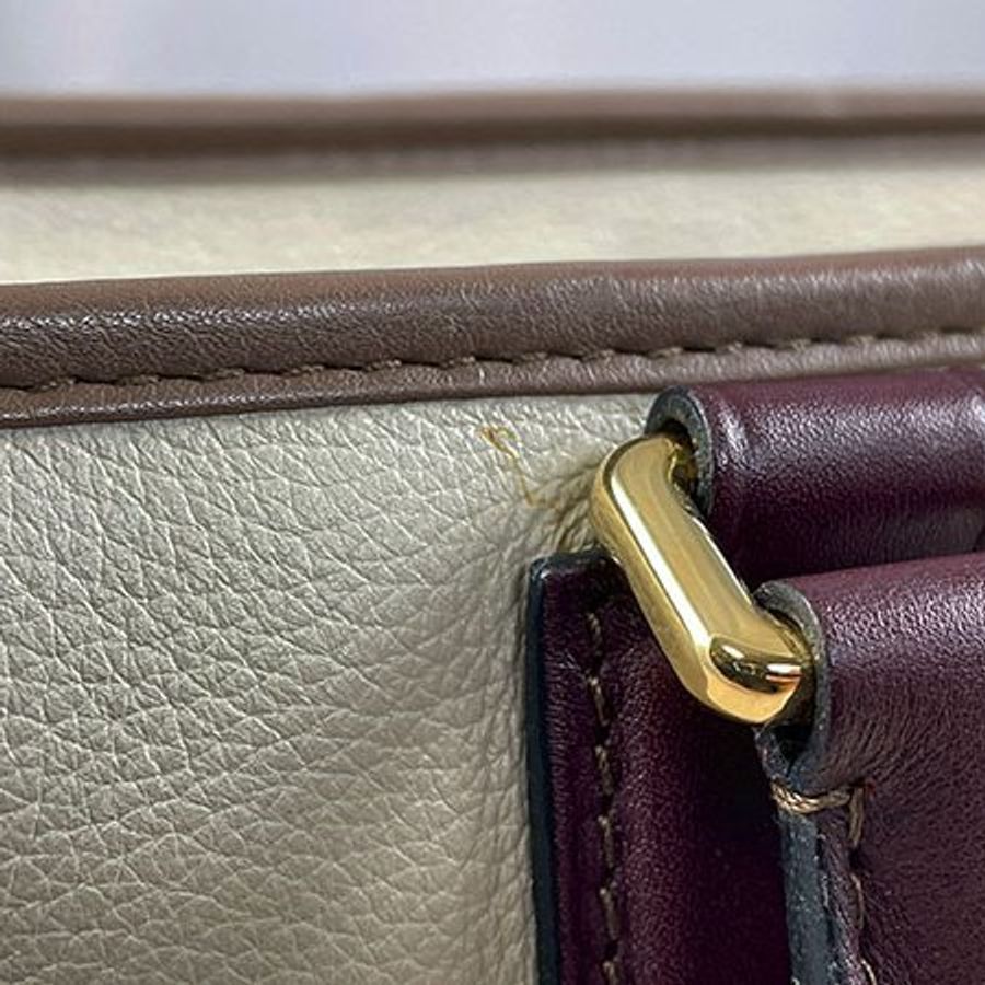 *奢華大道國際精品*【LW226】LOEWE酒紅色/淺咖啡色/灰白色 NAPA小牛皮 AMAZONA手提包 28CM-13