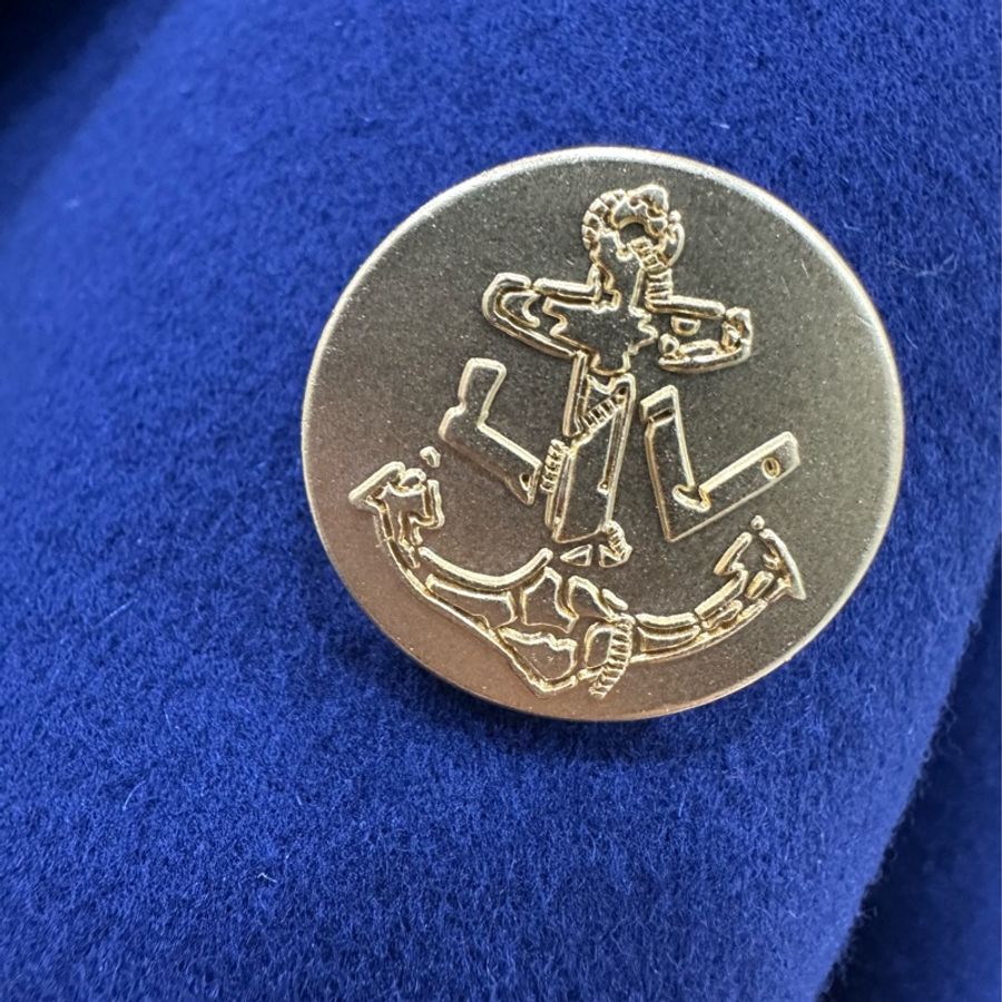 LV/ LouisVuitton海軍藍羊絨大衣 36碼 布魯士蘭藏青色 短款 厚實洋氣-4