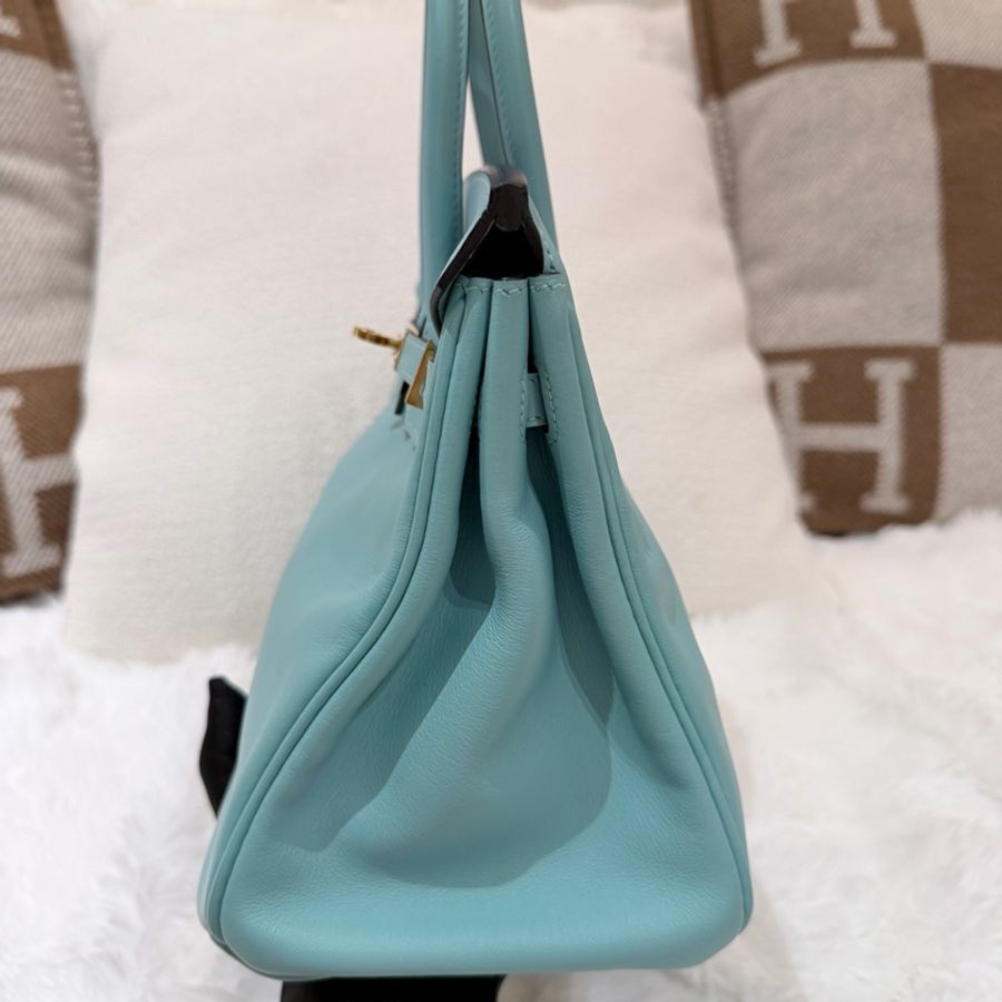 Birkin 25/ 馬卡龍藍 金扣/ T刻-2