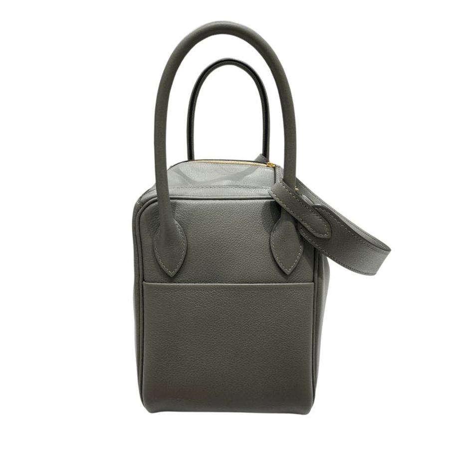Hermès 愛馬仕 Lindy 26 灰綠 皮革 手提肩背包-2