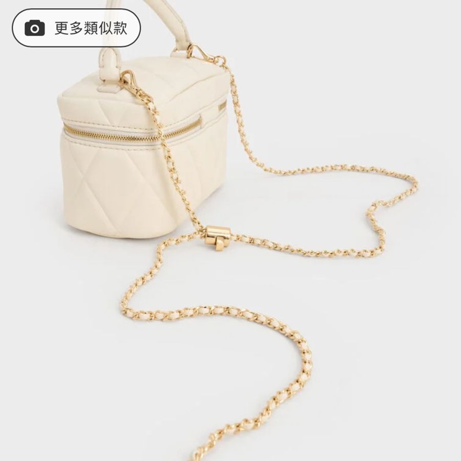 小CK Arwen 菱格手提小包 - 奶油色-10