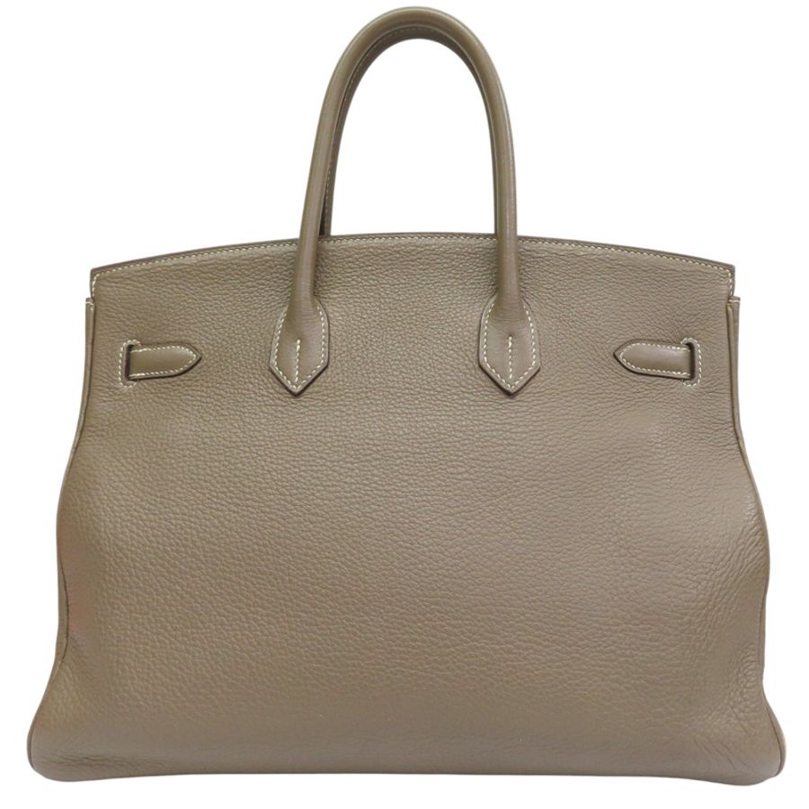大象灰 Clemence牛皮 Birkin 35 柏金包 手提包 口I刻 銀扣【HERMES 愛馬仕】 H027767CK-2