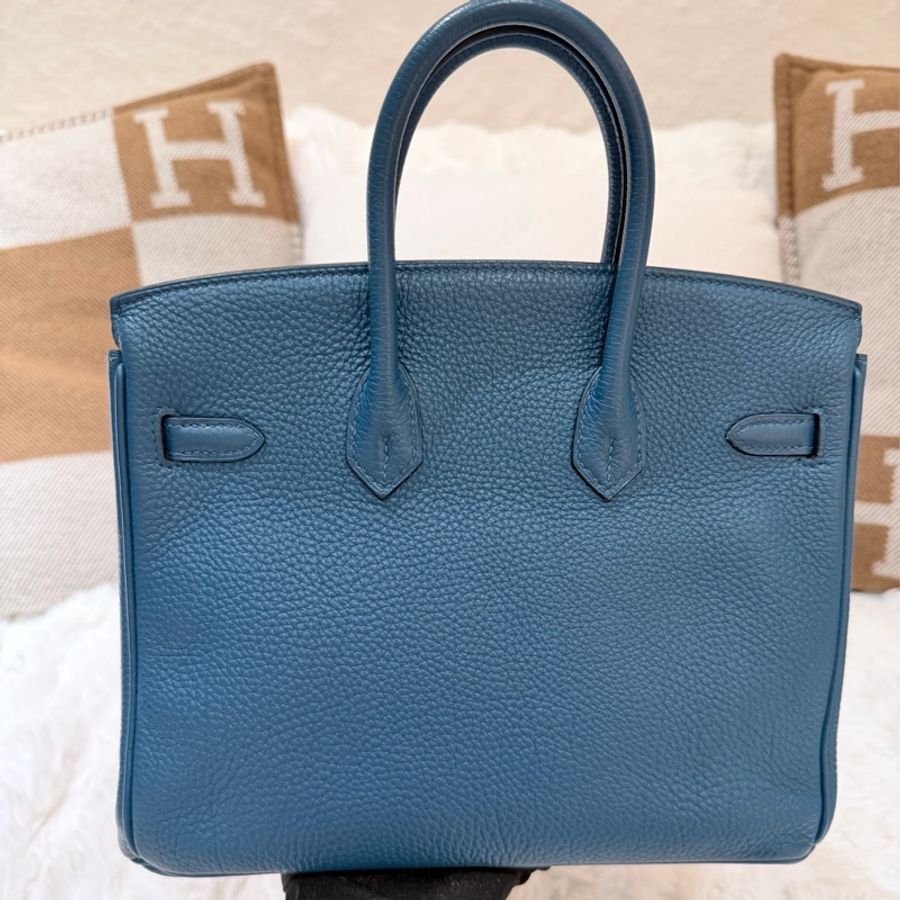 Hermes Birkin 25/ 伊茲密爾藍 銀扣/ 框Q-1
