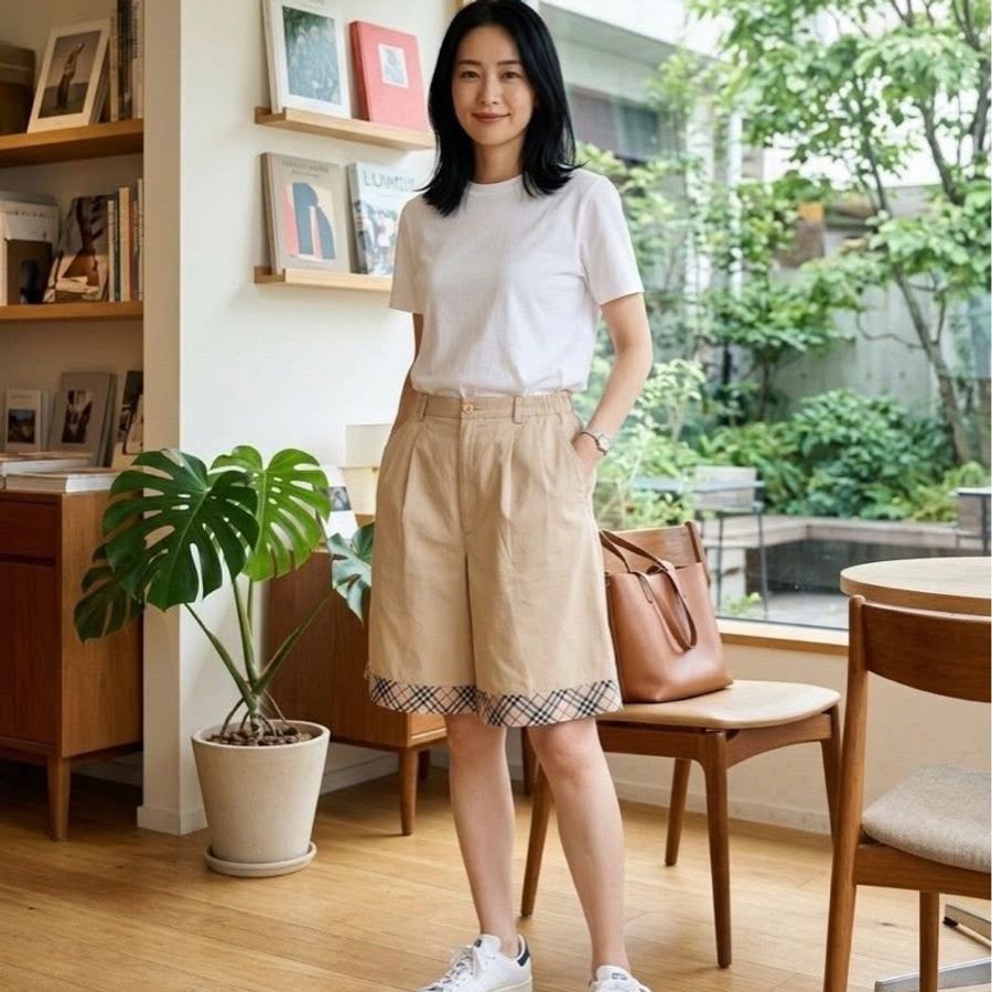 BURBERRY GOLF 側口袋格紋休閒褲-0