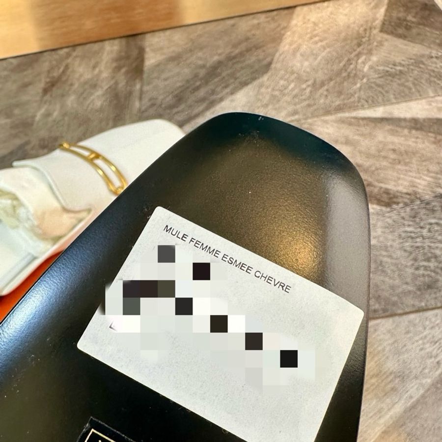 全新 Hermes 愛馬仕 roulis豬鼻子白金平底穆勒鞋拖 包頭拖鞋 山羊皮 百搭時尚 女款 白36碼-5