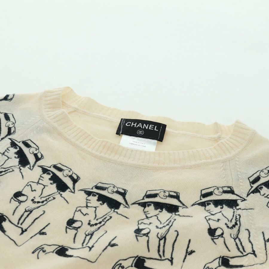 【日本直送】香奈兒 (CHANEL) Coco Chanel 針織衫,羊絨色,米色,CC 標誌,貨號 158554SAM-9