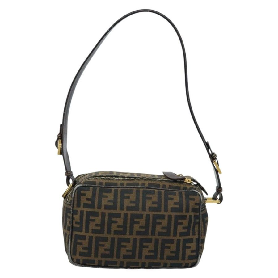 【日本直送】FENDI Zucca帆布單肩包 棕色 黑色 正品 LNZ213-1