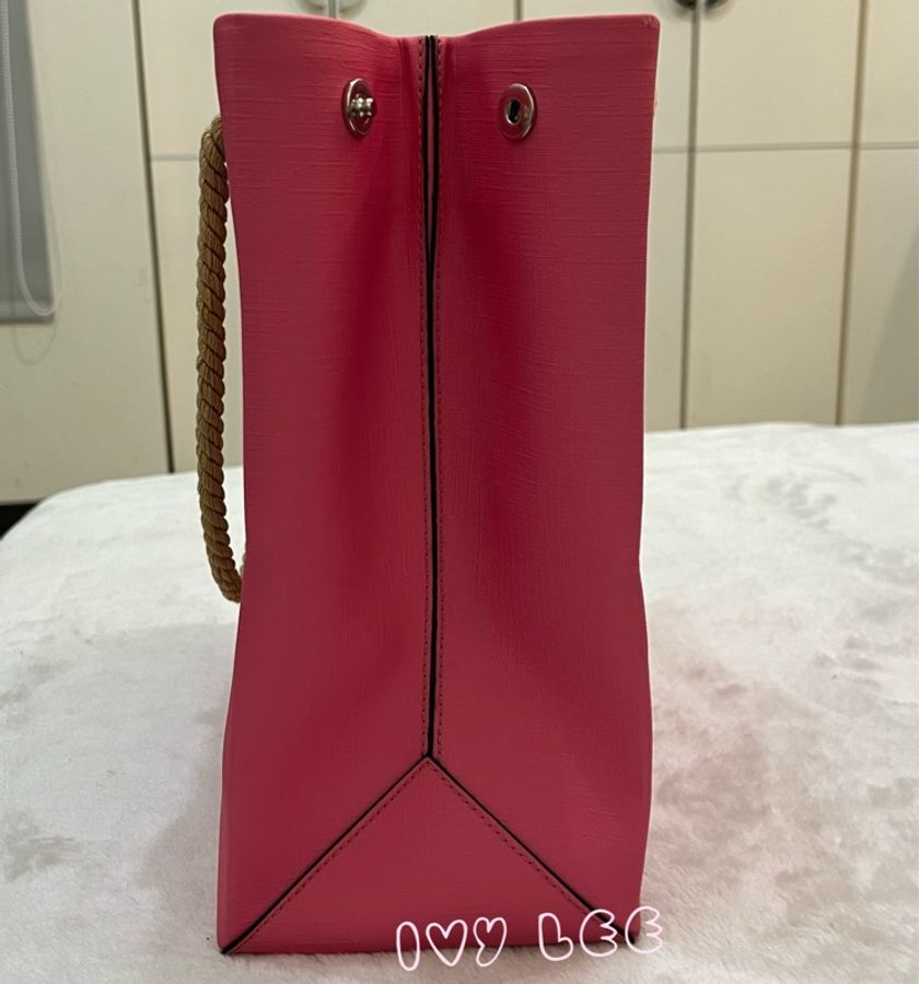 Moschino 經典盪鞦韆泰迪熊 Swing Bear 兩用托特包 粉色/防刮皮 斜背 手提 正品 二手精品-2