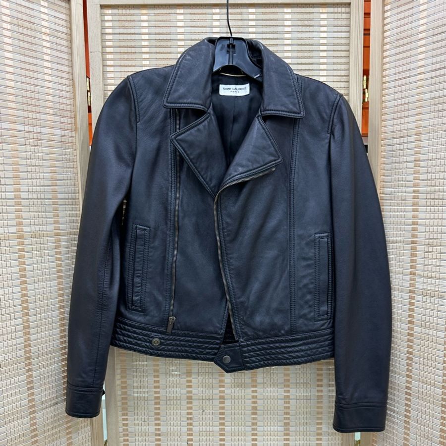 YSL/ SLP 聖羅蘭 羊皮機車夾克 外套 36碼-0