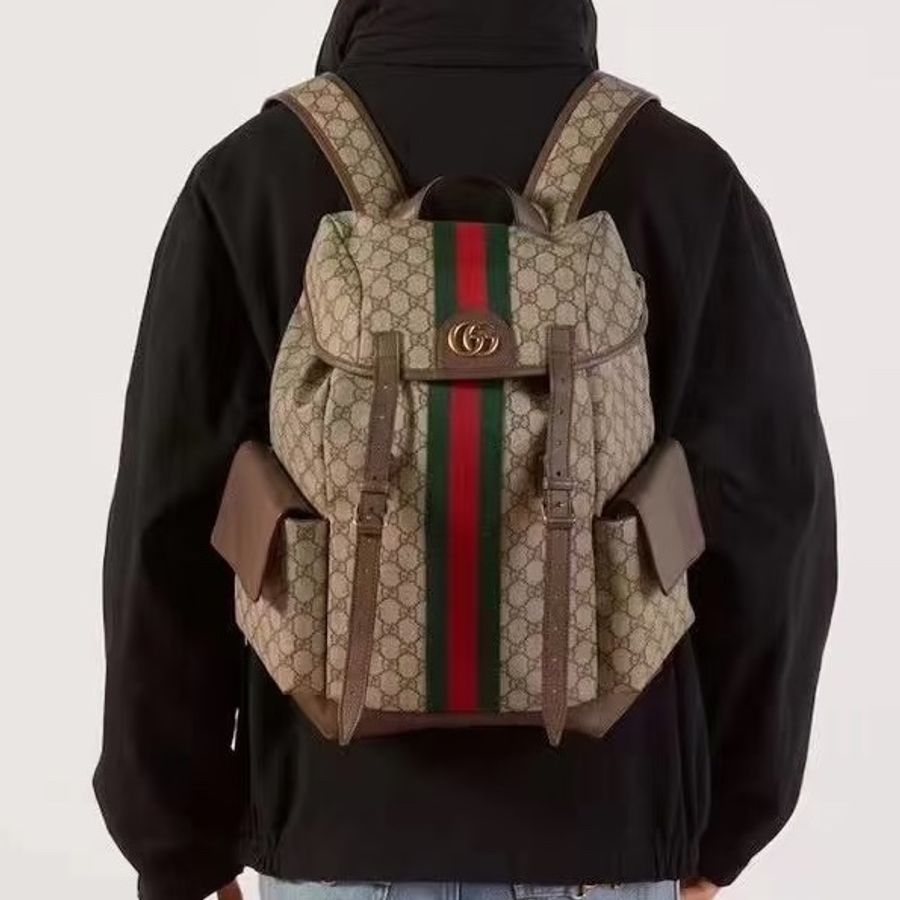 #🤵🏻♂️Gucci古馳ophidia老花男士双肩包 尺寸34×40-0