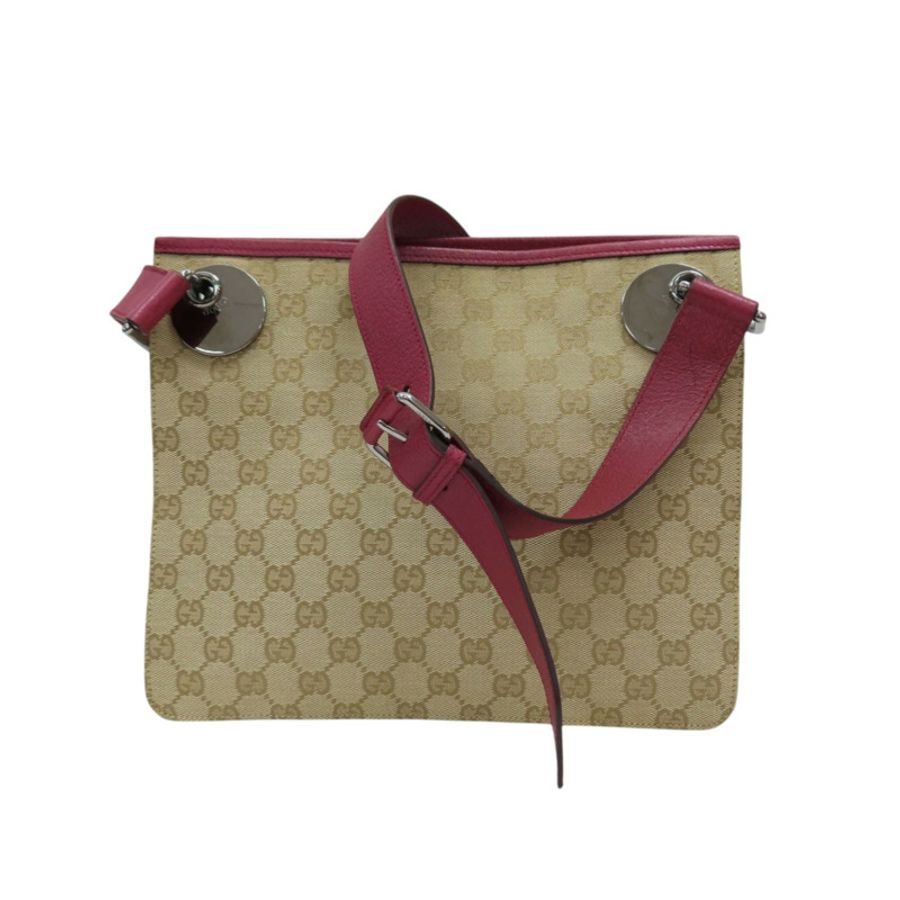 棕色 帆布 紅色 牛皮 GG Eclipse 肩背包【GUCCI 古馳】 120841-1