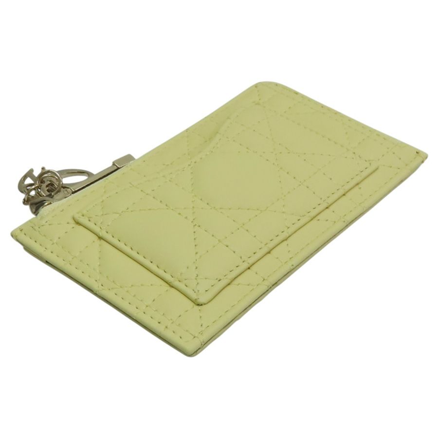 黃色 羊皮 Lady Dior Cosmos Cardholder 零錢包【Dior 迪奧 】 S0965ONMJ-2