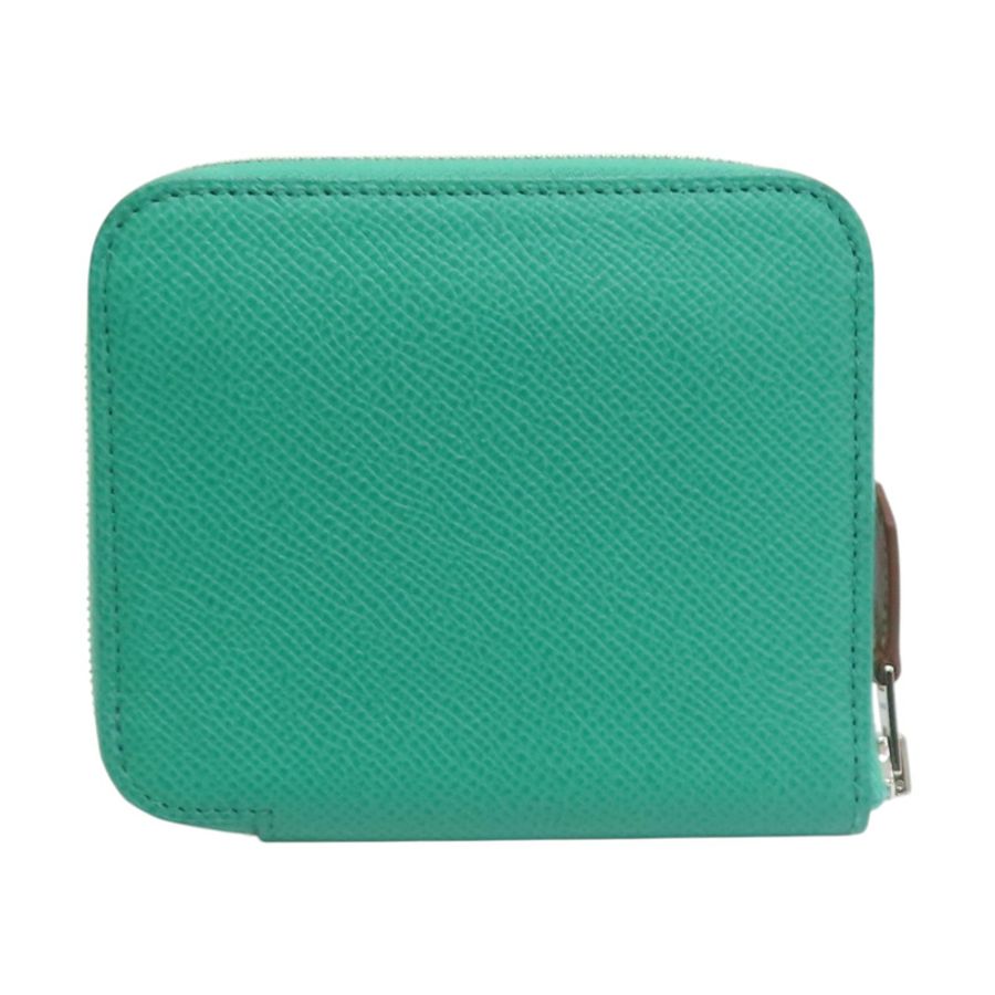 翡翠綠 Epsom牛皮 Silk in Compact 絲巾短夾 Z刻【HERMES 愛馬仕】-1