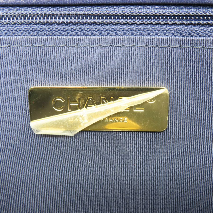 深藍色 羊皮 19 口蓋 兩用包【CHANEL 香奈兒】 AS1160-6