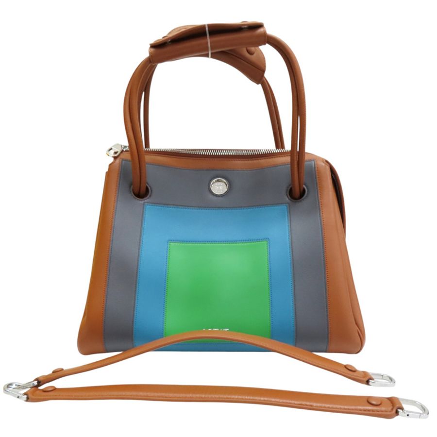 棕/灰/藍/綠色 牛皮 肩背包【LOEWE 羅威】-7