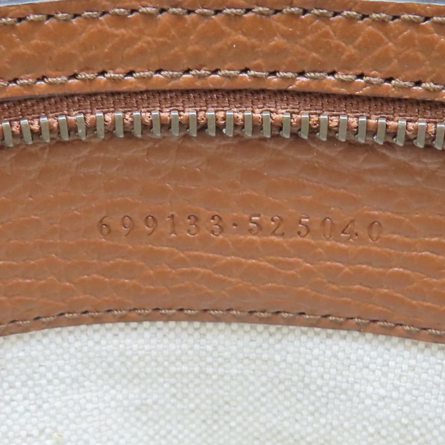藍色單寧布 棕色牛皮飾邊 肩背包【GUCCI 古馳】 699133-6