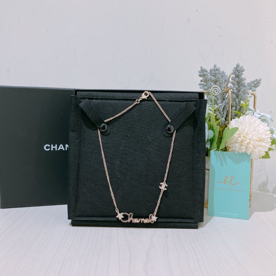 TK1997 香奈兒字母 金 水晶拼星星 頸鏈 Chanel Gold X Crystal Letters with Stars Necklace-0