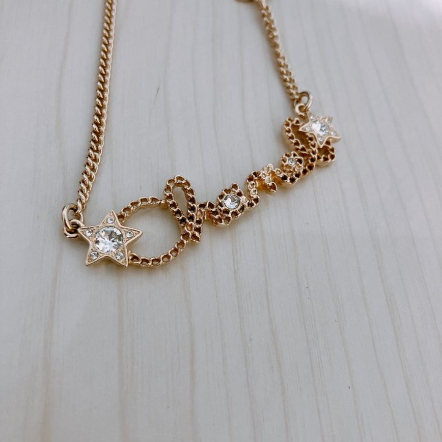 TK1997 香奈兒字母 金 水晶拼星星 頸鏈 Chanel Gold X Crystal Letters with Stars Necklace-7