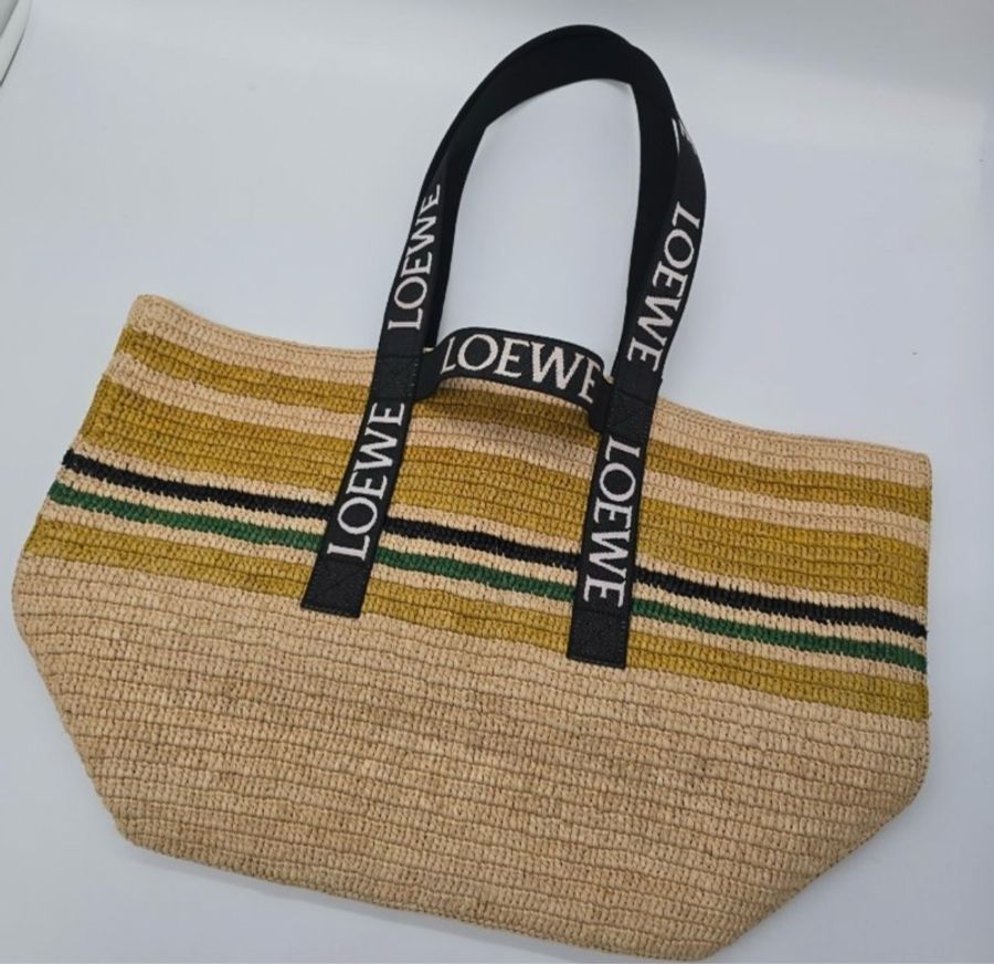 Loewe 拉菲草包 fold shopper-1