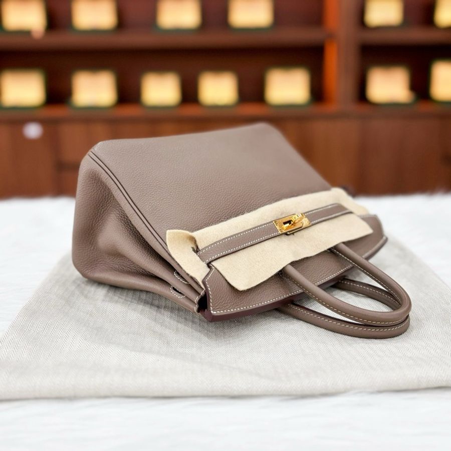 99新❤️Hermes愛馬仕Birkin25 大象灰 金扣-1